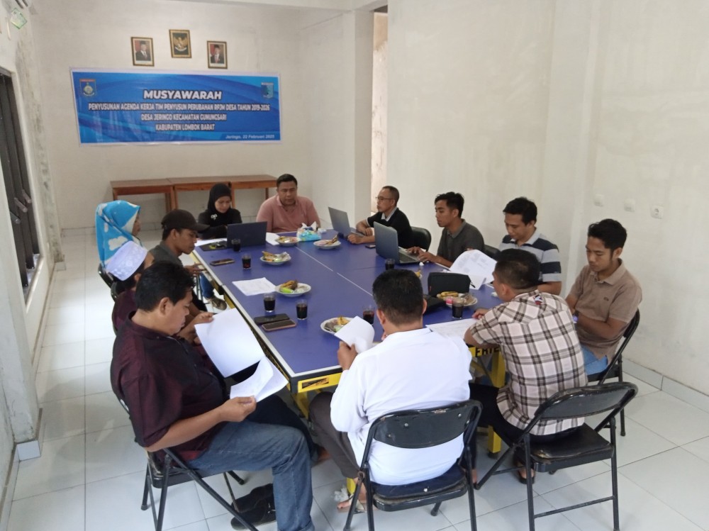MUSYAWARAH PENYUSUNAN AGENDA KERJA TIM PENYUSUN RPJM DESA TAHUN 2019-2026 DESA JERINGO