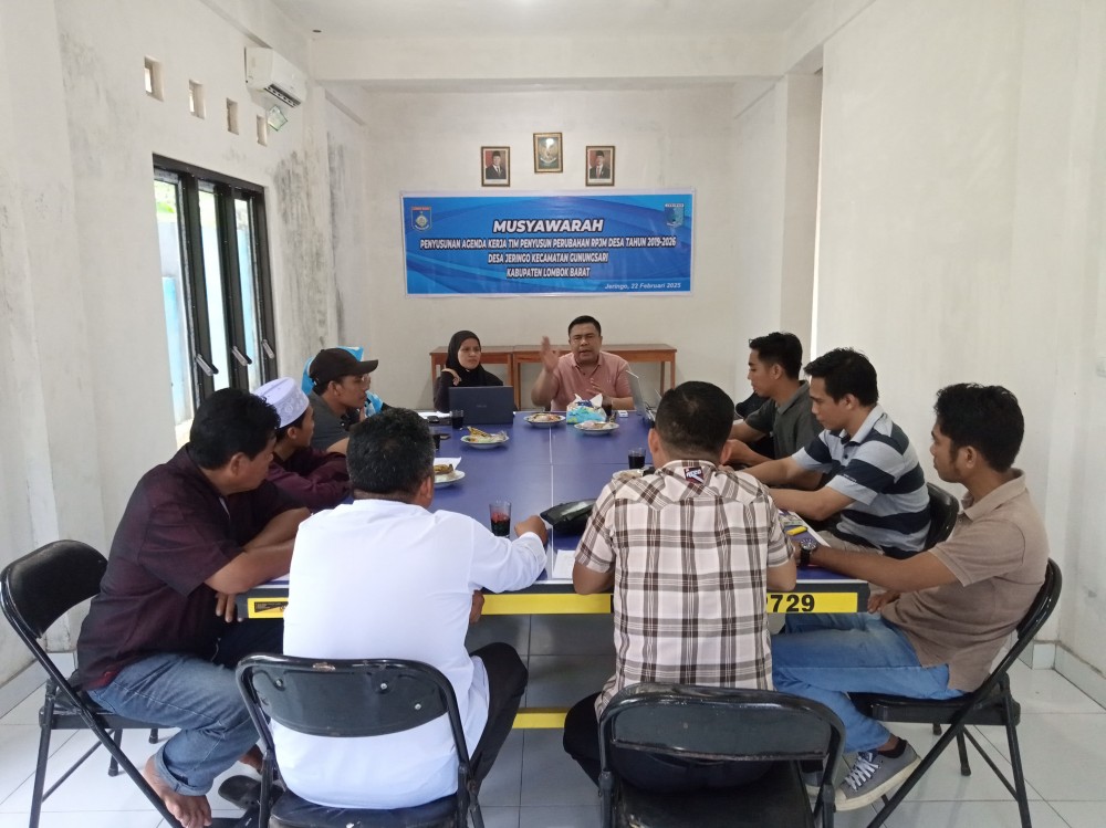 MUSYAWARAH PENYUSUNAN AGENDA KERJA TIM PENYUSUN RPJM DESA TAHUN 2019-2026 DESA JERINGO